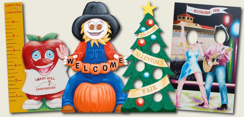 ruler man, scarecrow, christmas tree, stage stars